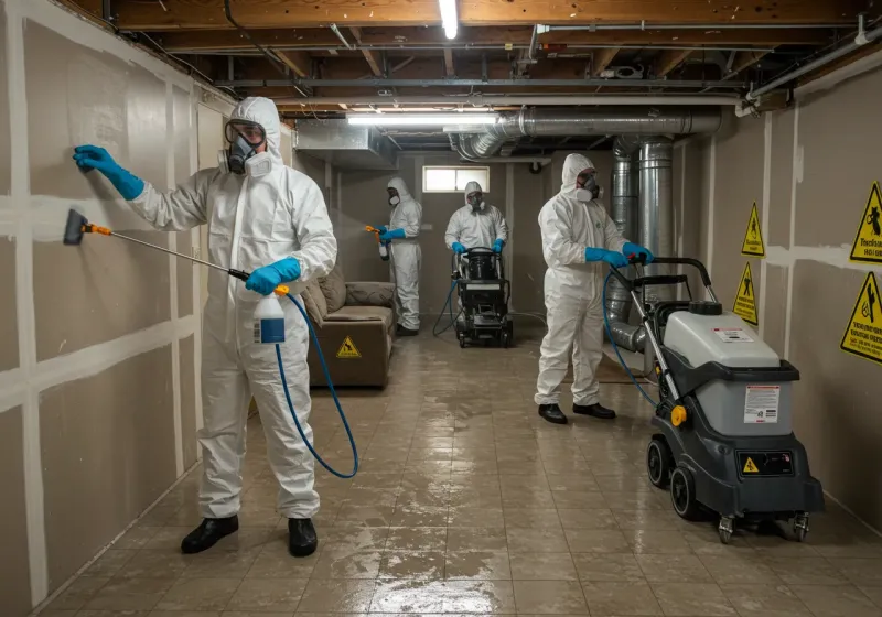 Basement Moisture Removal and Structural Drying process in Lincolnton, NC